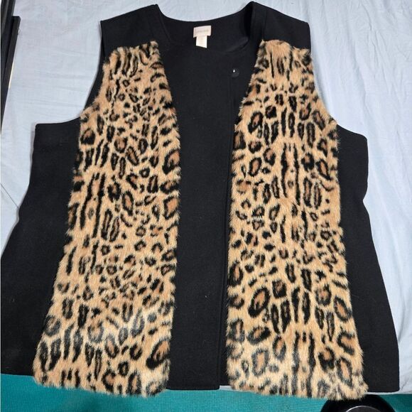 Chico's aminal piece faux fur vest like new sz 3 XL or 16 - Picture 6 of 12